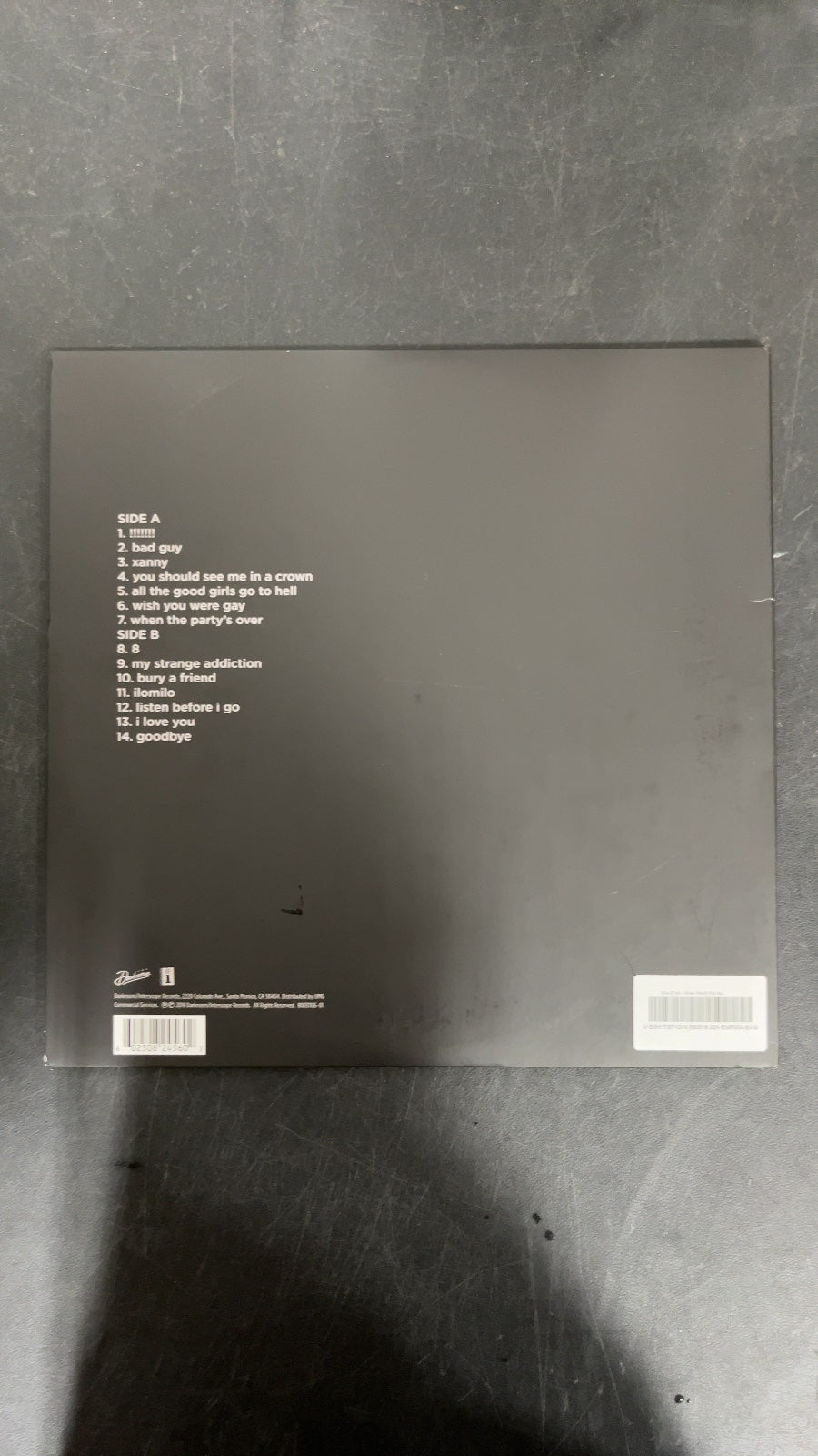 BACK - Billie Eilish - WHEN WE ALL FALL ... LE Green Vinyl USED NOT TESTED