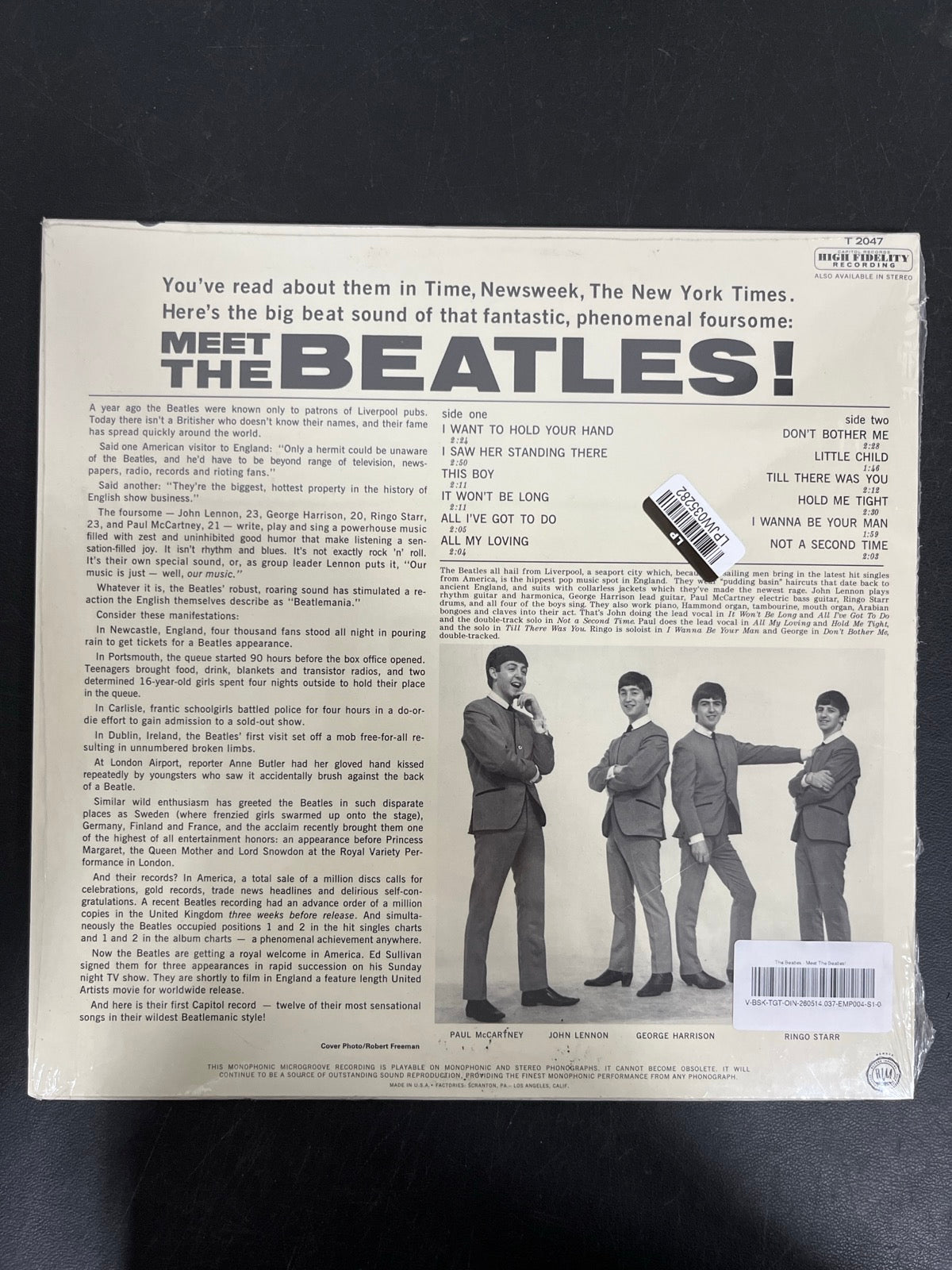 BACK - The Beatles - Meet The Beatles! 180gm Blue Vinyl USED NOT TESTED