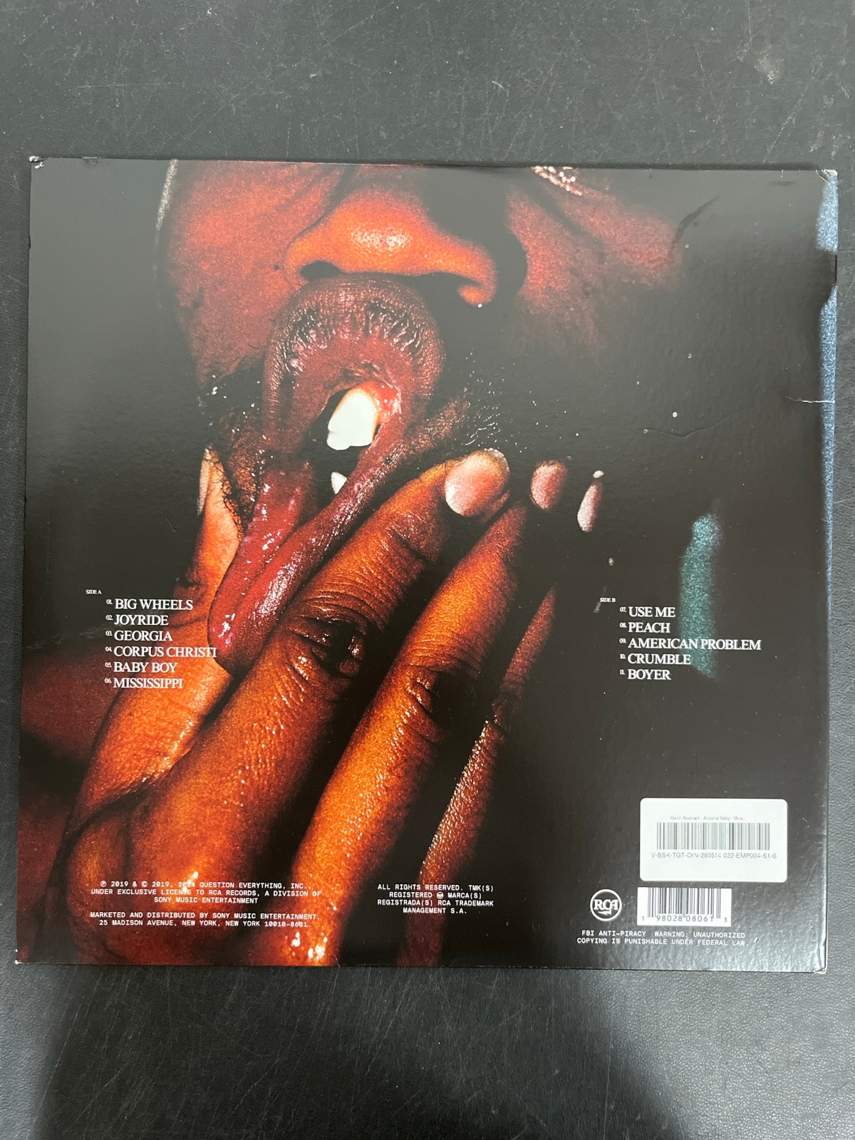 BACK - Kevin Abstract - Arizona Baby 5th Anniv LE Blue Vinyl USED NOT TESTED