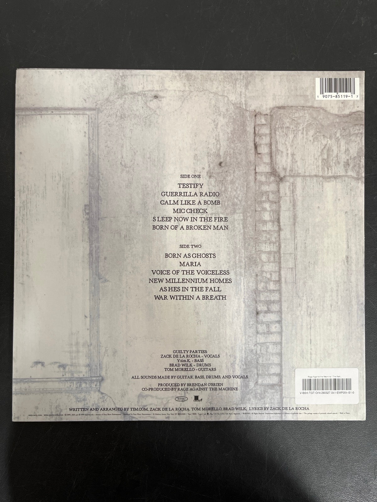 BACK - Rage Against The Machine - The Battle ... LE 180gm Black Vinyl USED NOT TESTED