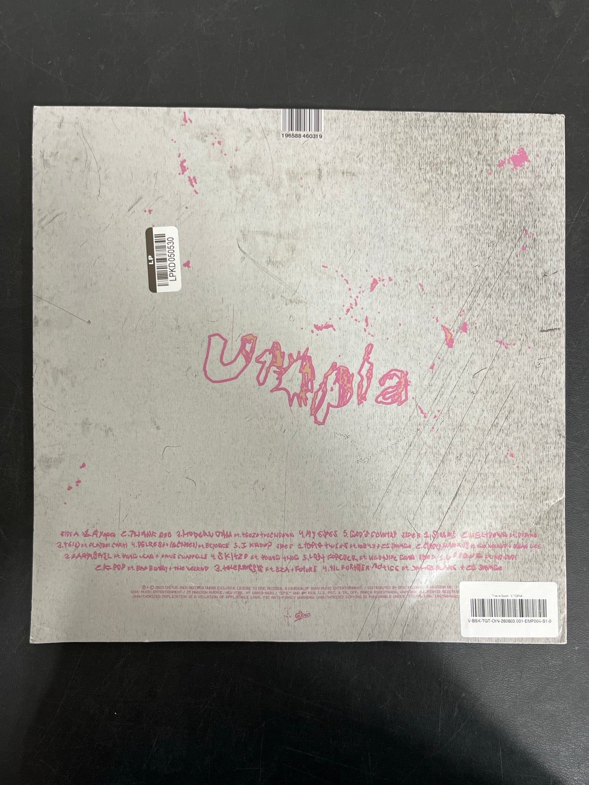 BACK - Travis Scott - UTOPIA Vinyl WARPED NOT TESTED