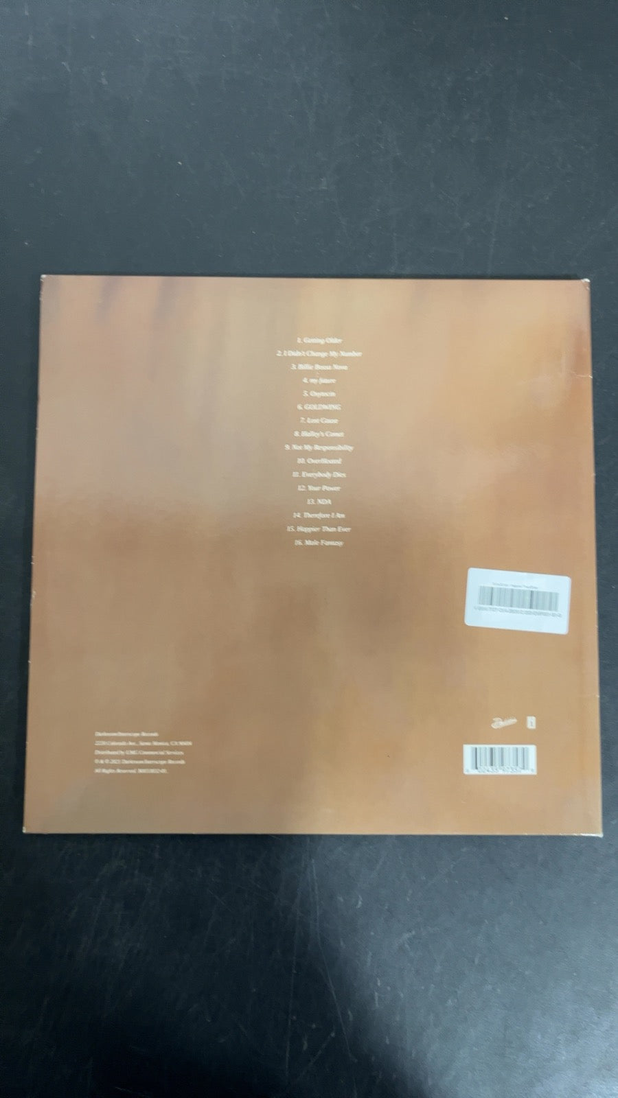 BACK - Billie Eilish - Happier Than Ever LE Light Blue Etched Vinyl USED NOT TESTED