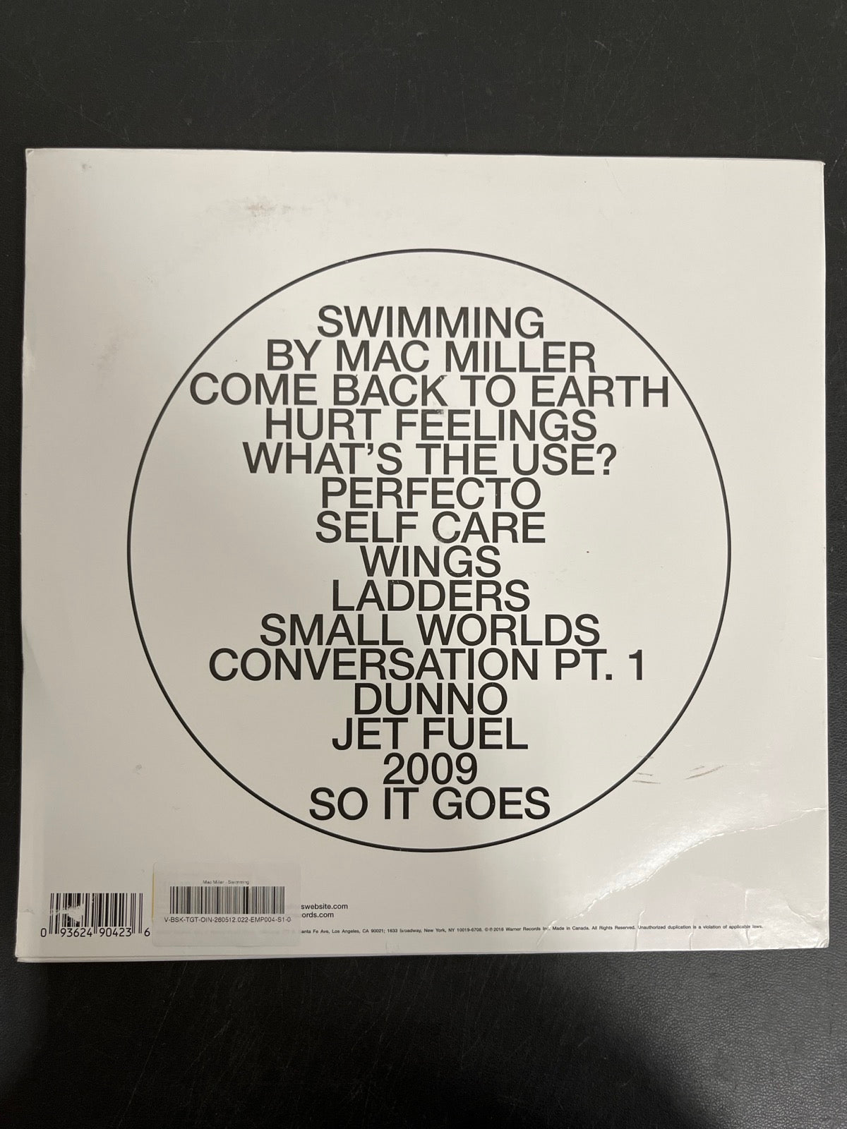 BACK - Mac Miller - Swimming Black Vinyl USED NOT TESTED
