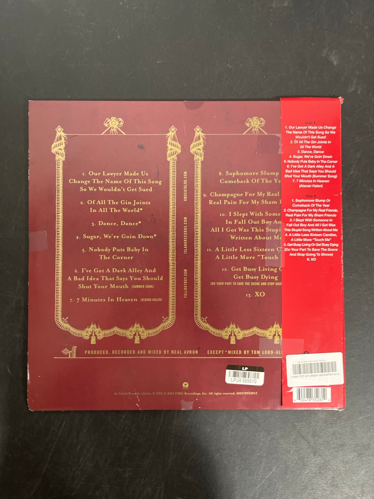 BACK - Fall Out Boy - From Under The ... LE Gold / Black Vinyl USED NOT TESTED