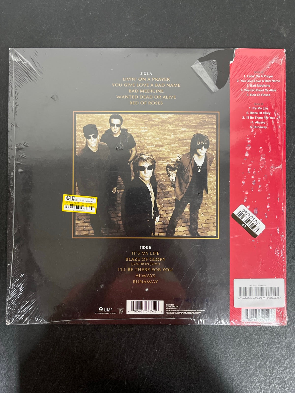 BACK - Bon Jovi - Greatest Hits LE Tiger Eye Vinyl USED NOT TESTED