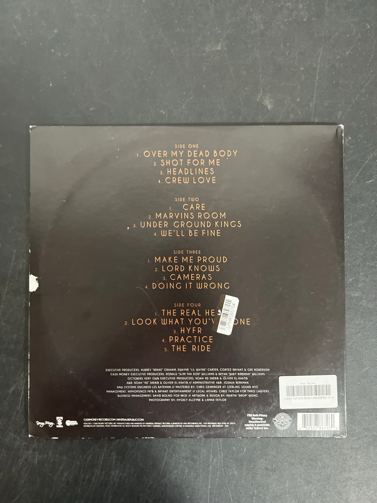 BACK - Drake - Take Care Reissue Vinyl USED NOT TESTED