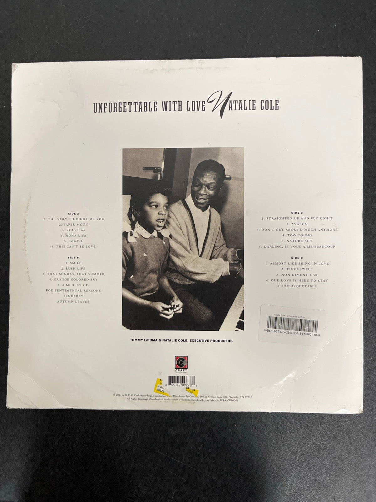 BACK - Natalie Cole - Unforgettable ... LE Hot Pink Vinyl USED NOT TESTED