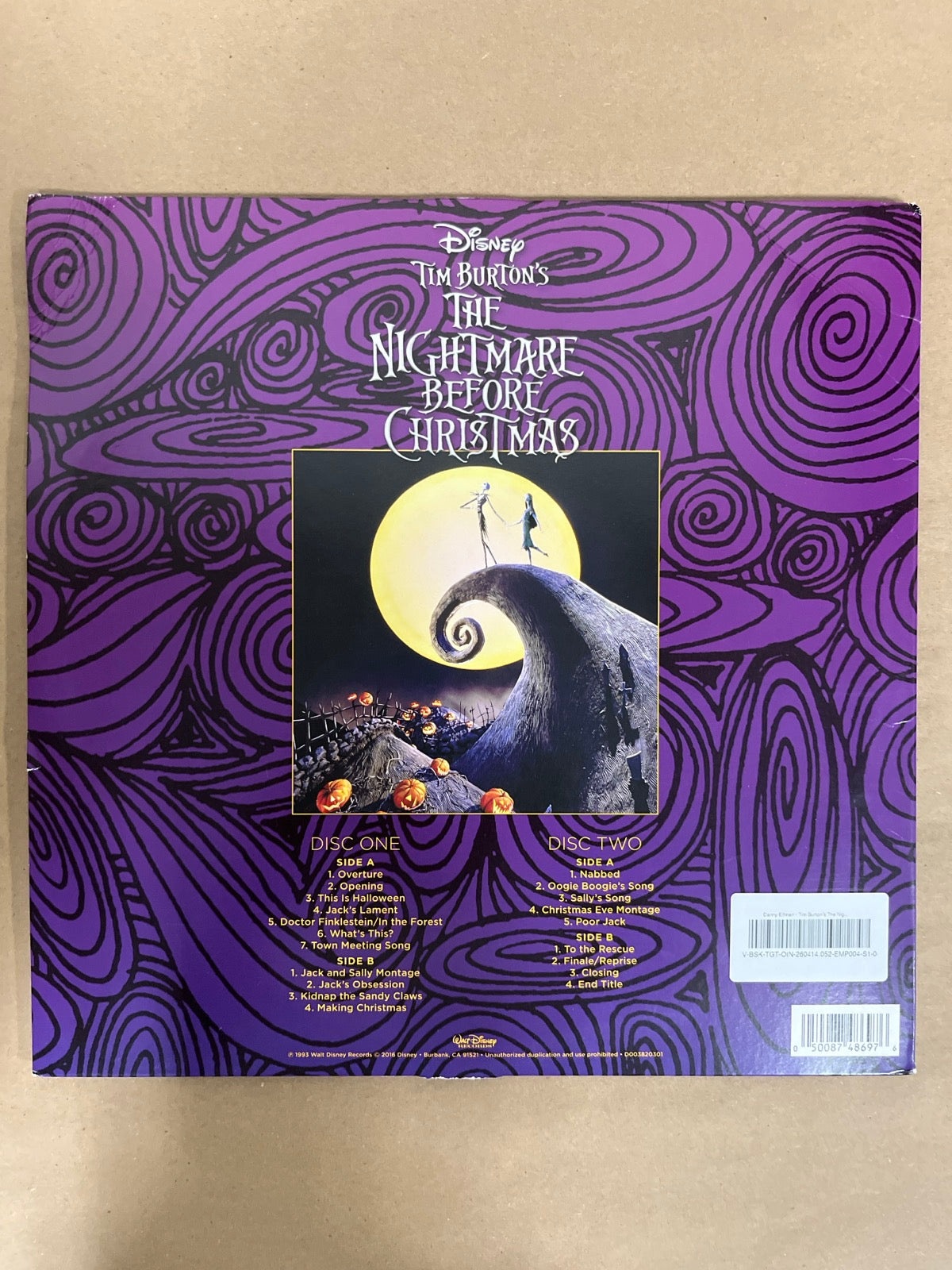 BACK - Danny Elfman - Tim Burton's The ... LE Purple/Yellow Vinyl USED NOT TESTED