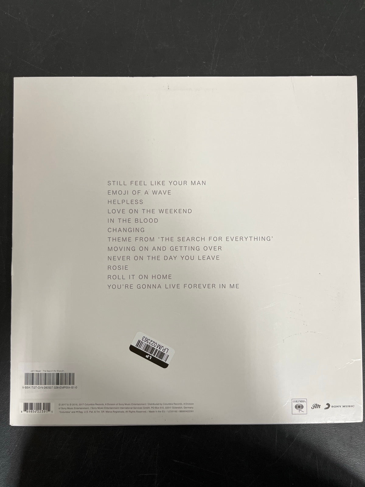 BACK - John Mayer - The Search for Everything 180gm Vinyl USED NOT TESTED