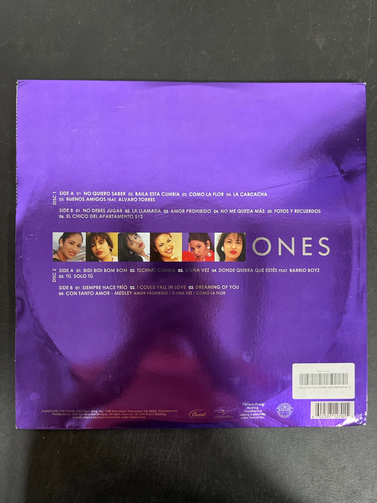 BACK - Selena - Ones Greatest Hits LE Picture Disc Vinyl USED NOT TESTED