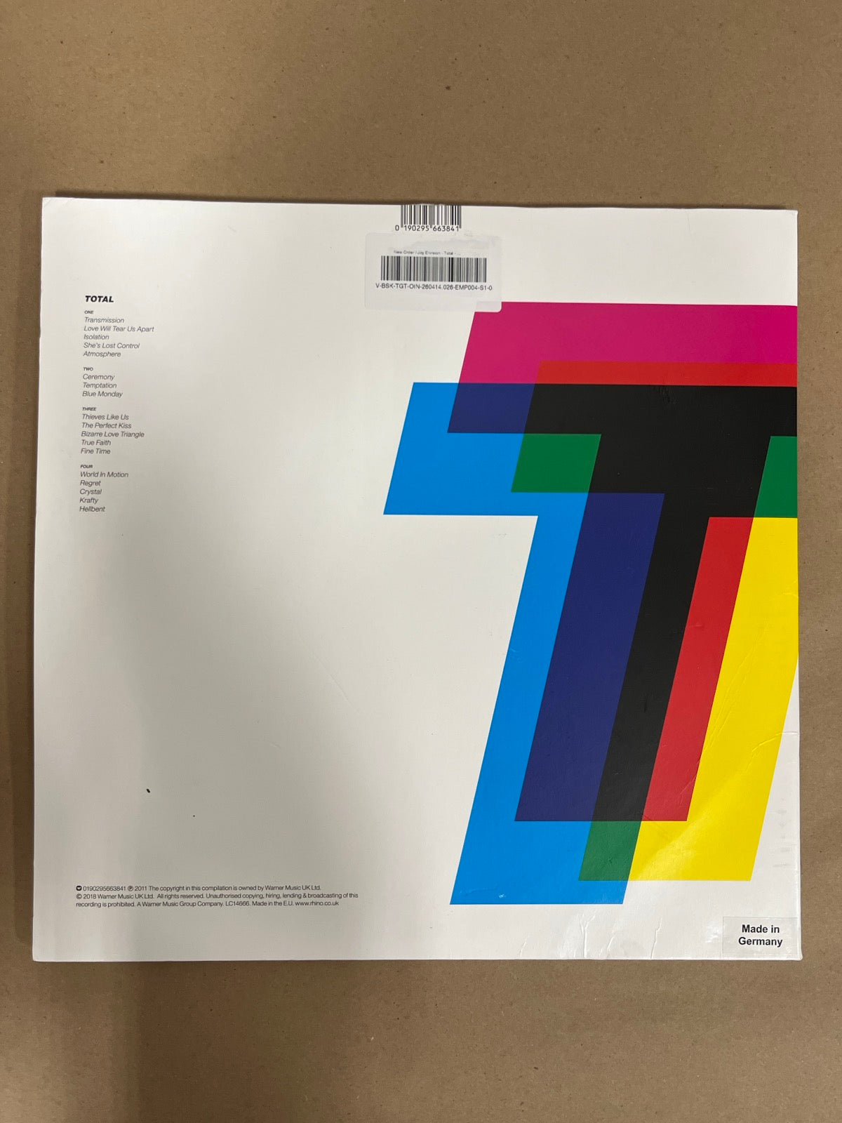 BACK - New Order / Joy Division - Total: From Joy ... LE 180gm Vinyl USED NOT TESTED