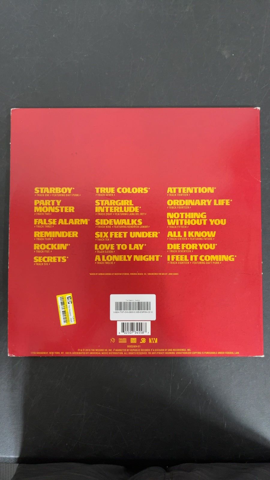 BACK - The Weeknd - Starboy LE Blue Vinyl USED NOT TESTED