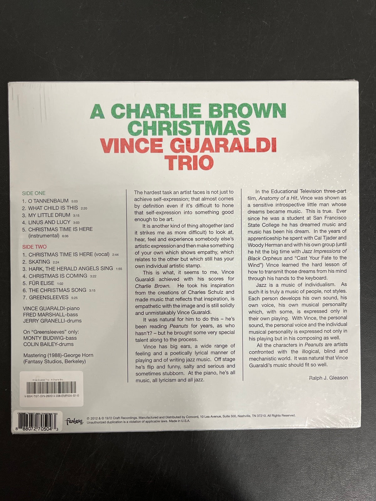 BACK - A Charlie Brown Christmas OST LE Green Vinyl SEALED NOT TESTED