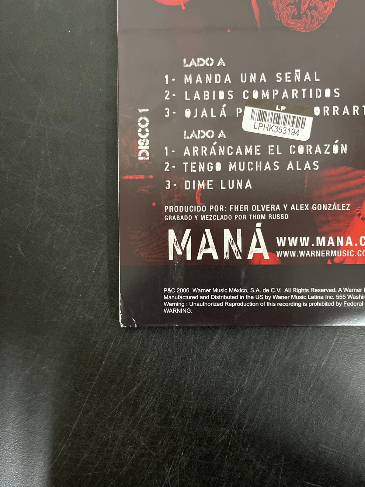BACK_BL - Maná - Amar Es Combatir LE Purple / Black Vinyl USED NOT TESTED