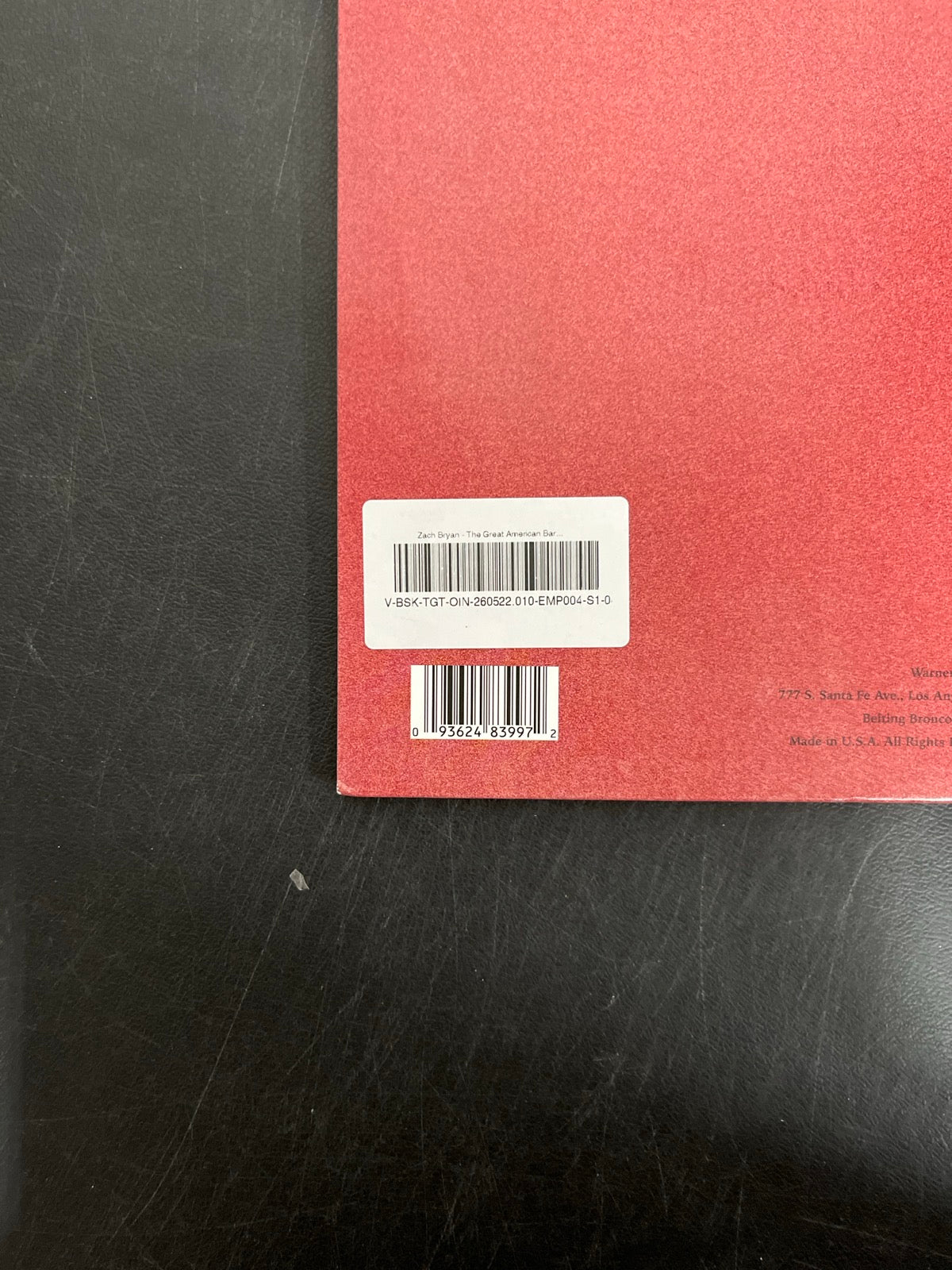 BACK_BL - Zach Bryan - The Great American... Target Exclusive Vinyl USED NOT TESTED