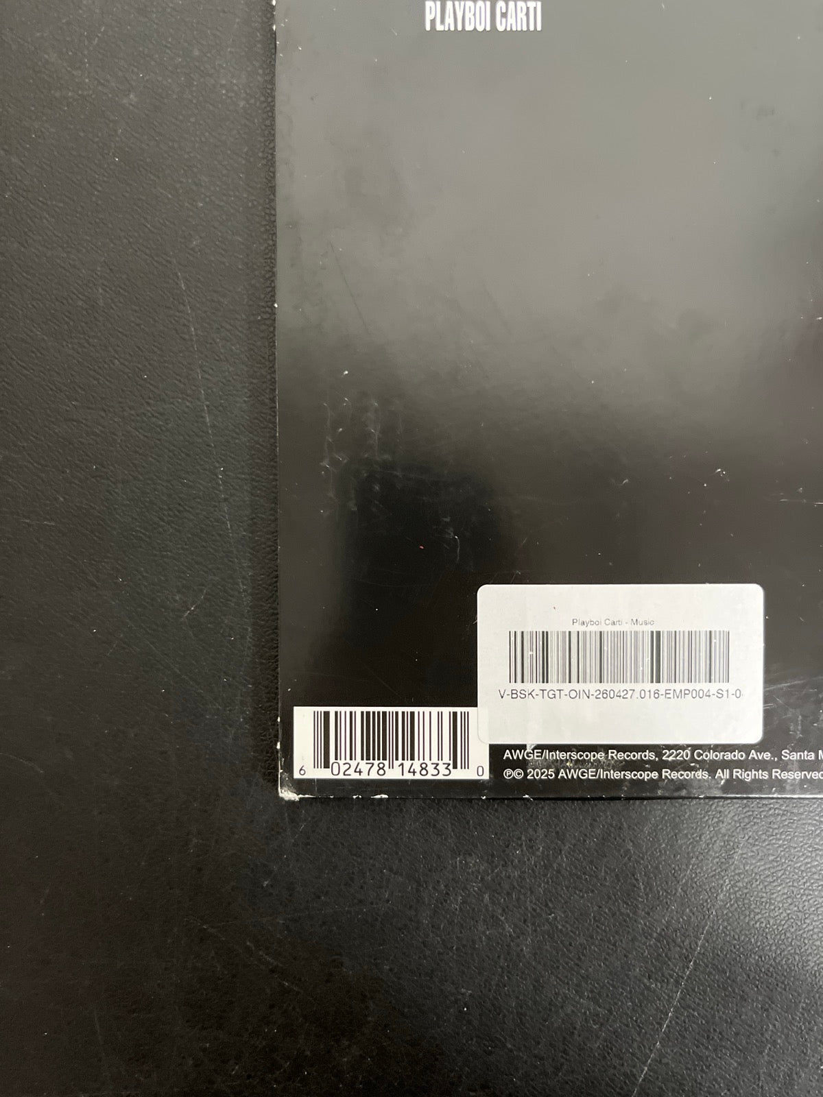 BACK_BL - Playboi Carti - Music Vinyl USED NOT TESTED