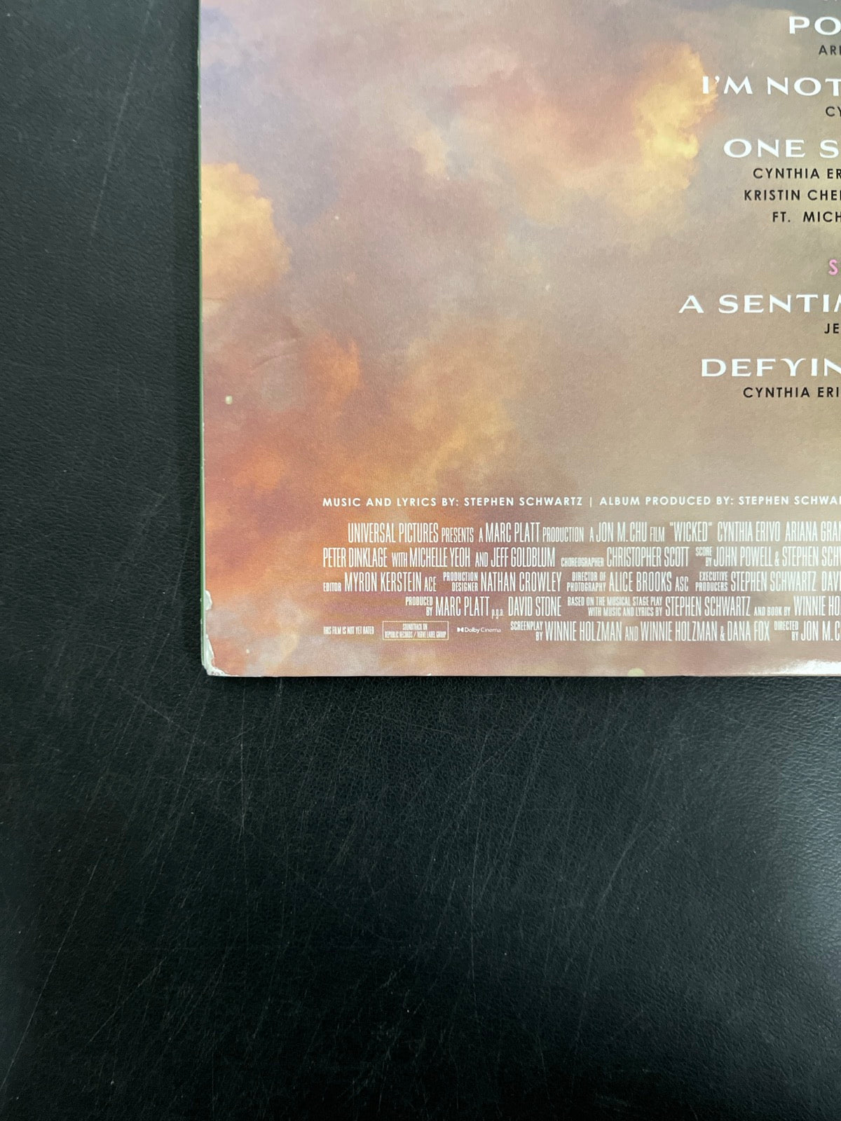BACK_BL - Wicked OST LE Etched Green and Pink Splatter Vinyl USED NOT TESTED