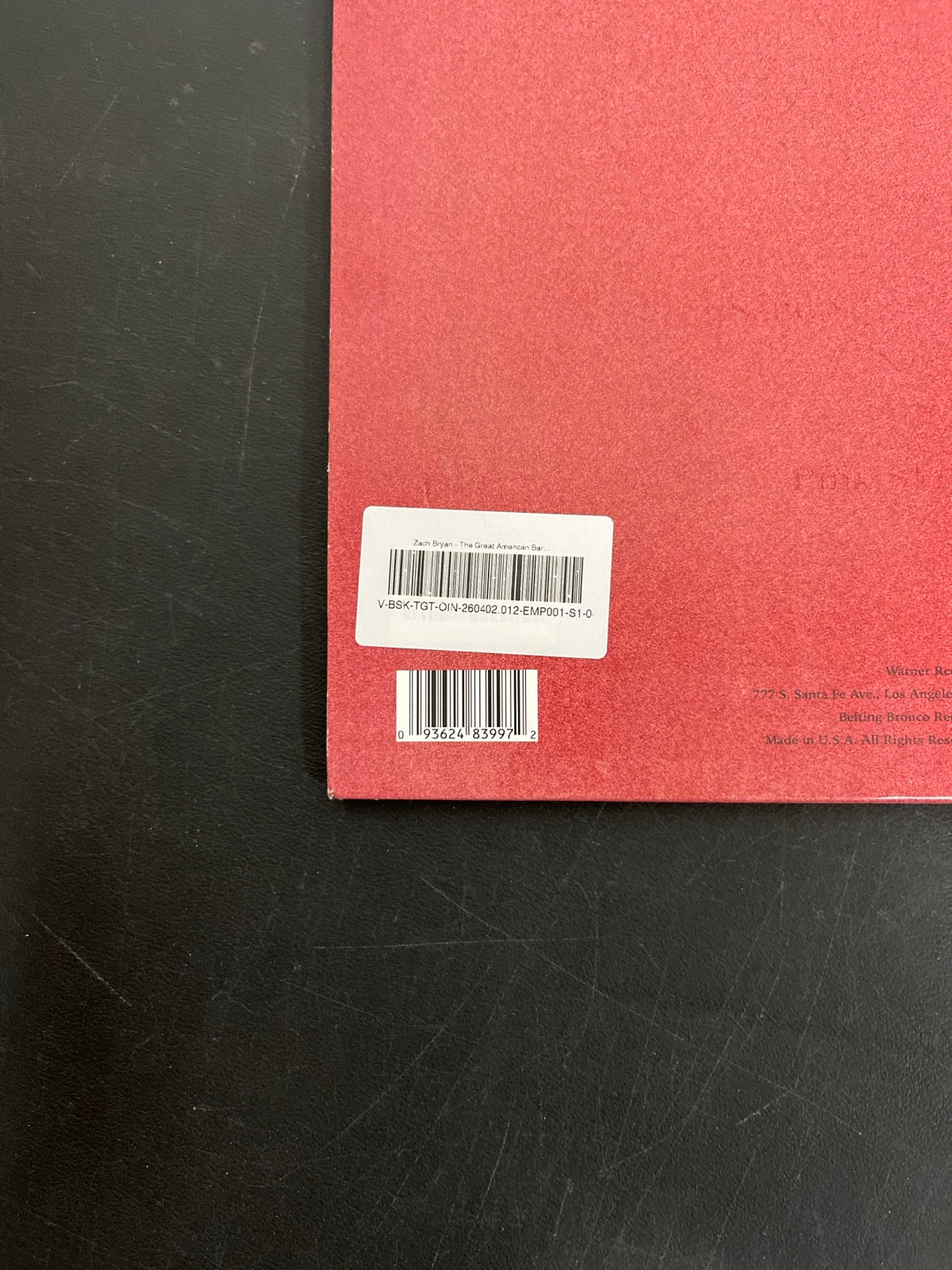 BACK_BL - Zach Bryan - The Great America ... Target Exclusive Etched Vinyl USED NOT TESTED