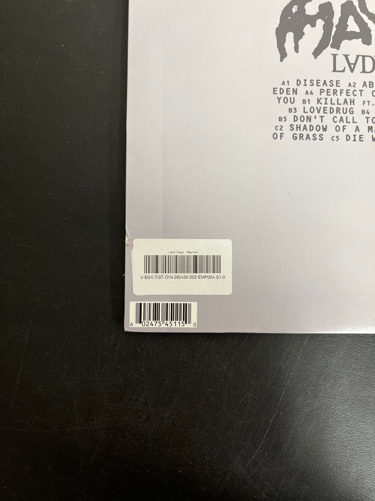 BACK_BL - Lady Gaga - MAYHEM LE Yellow Etched Vinyl USED NOT TESTED