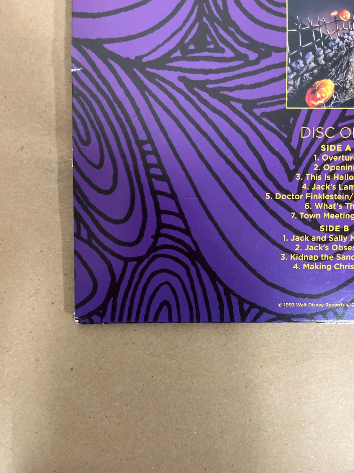 BACK_BL - Danny Elfman - Tim Burton's The ... LE Purple/Yellow Vinyl USED NOT TESTED