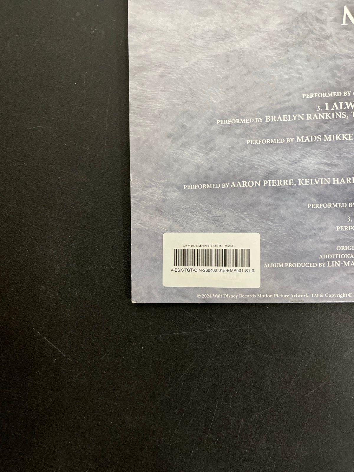 BACK_BL - Lin-Manuel Miranda - Mufasa: The Lion King ... LE Clear Vinyl SEALED NOT TESTED