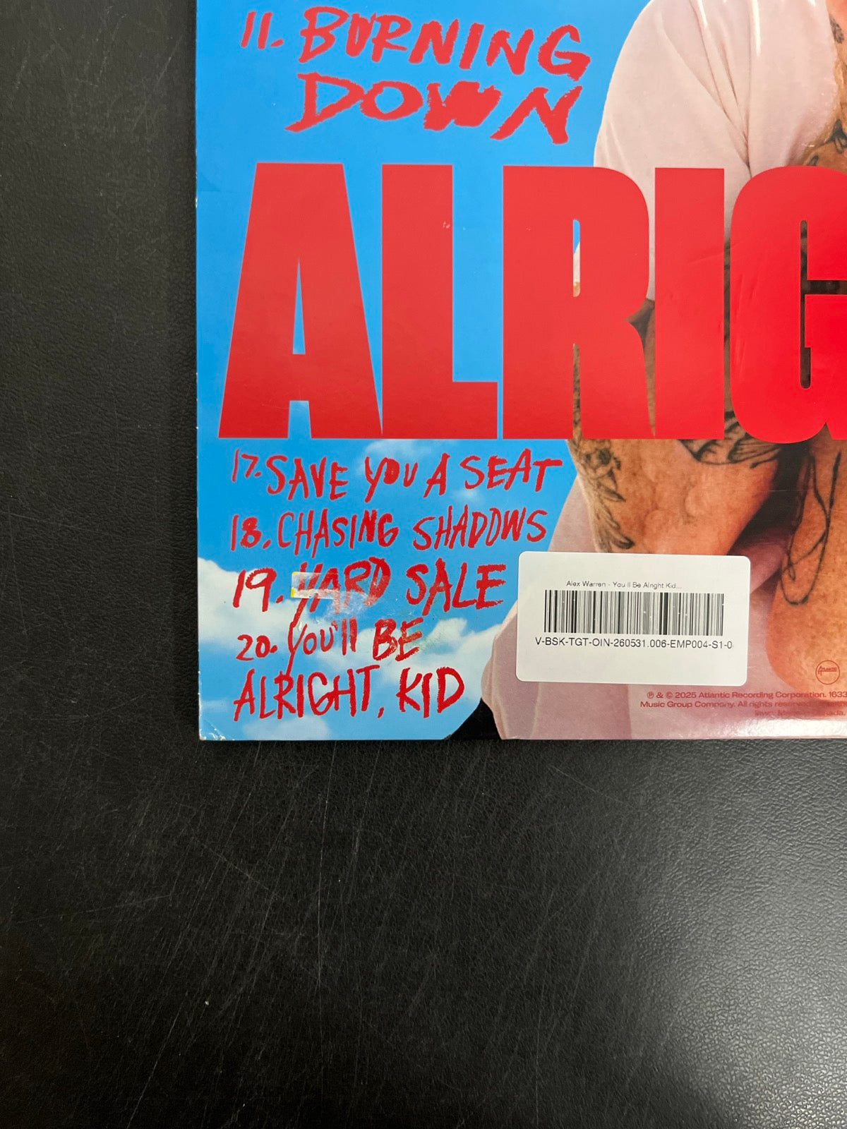 BACK_BL - Alex Warren - You'll Be Alright, Kid LE White Vinyl WARPED NOT TESTED