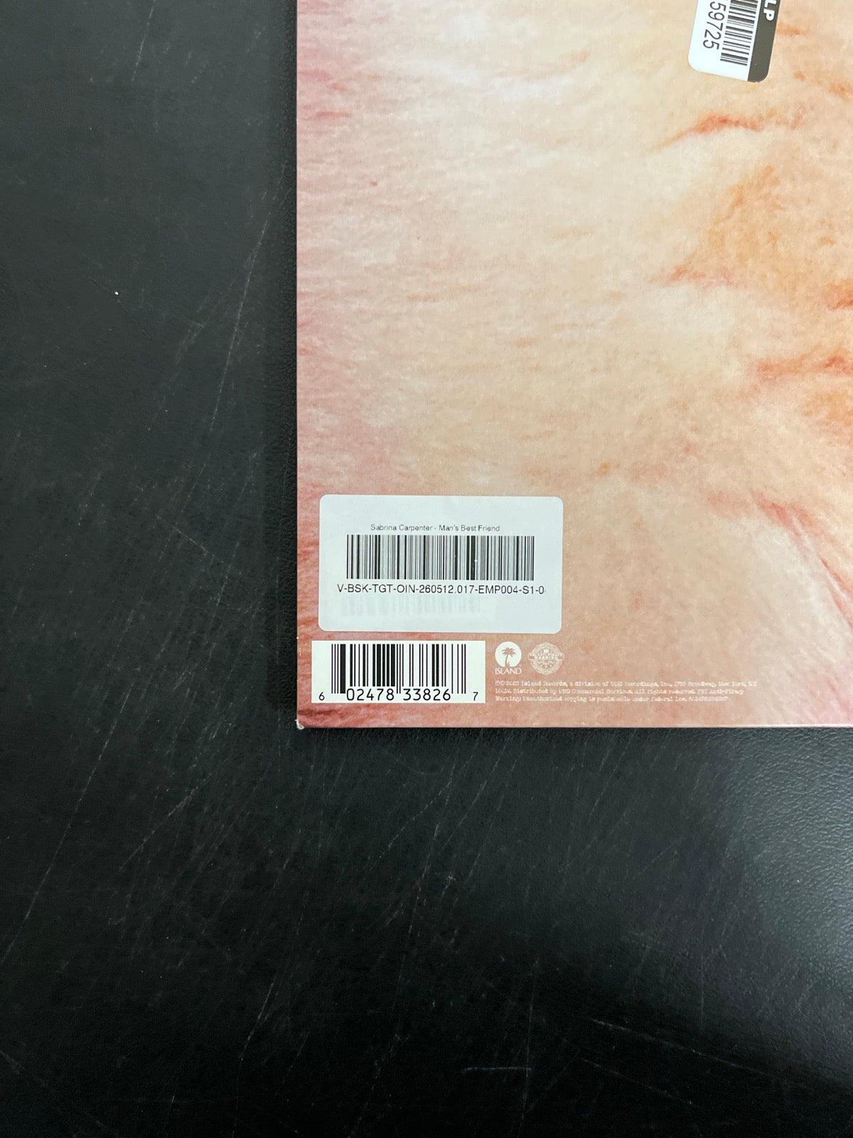 BACK_BL - Sabrina Carpenter - Man's Best Friend LE White Vinyl USED NOT TESTED