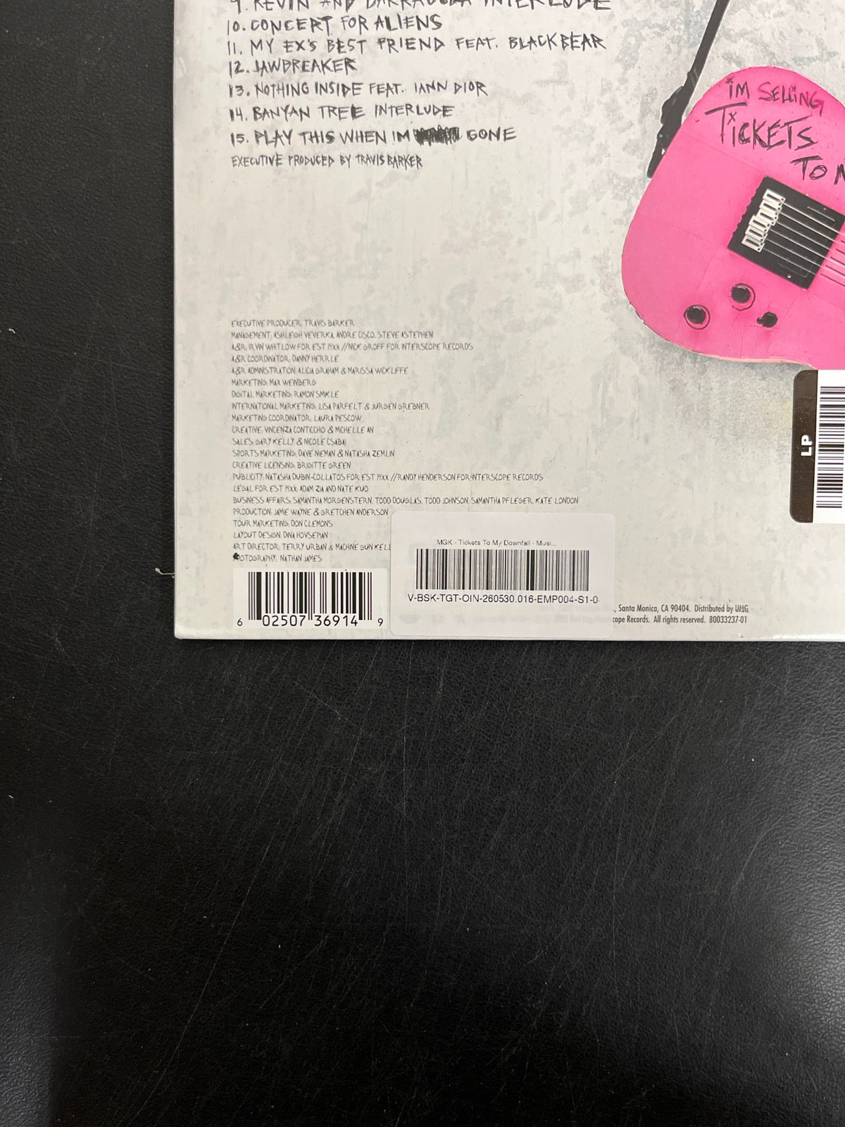 BACK_BL - Machine Gun Kelly - Tickets To My Downfall Black Vinyl USED NOT TESTED
