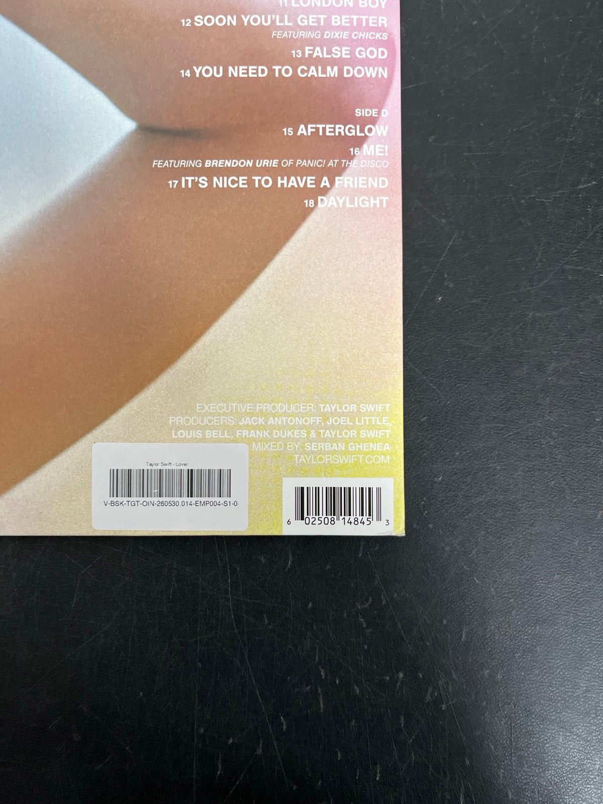 BACK_BR - Taylor Swift - Lover Pink/Blue Vinyl ReIssue USED NOT TESTED