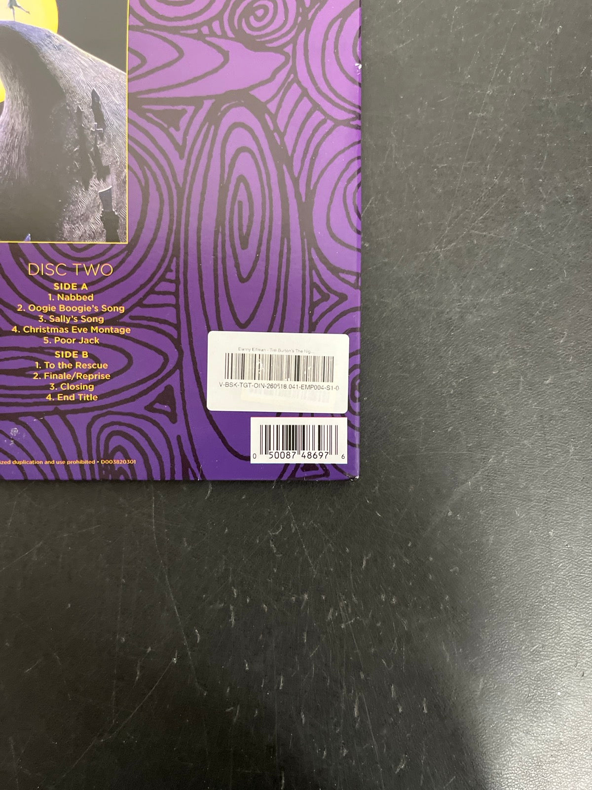 BACK_BR - Danny Elfman - Tim Burton's The ... LE Purple/Yellow Vinyl USED NOT TESTED