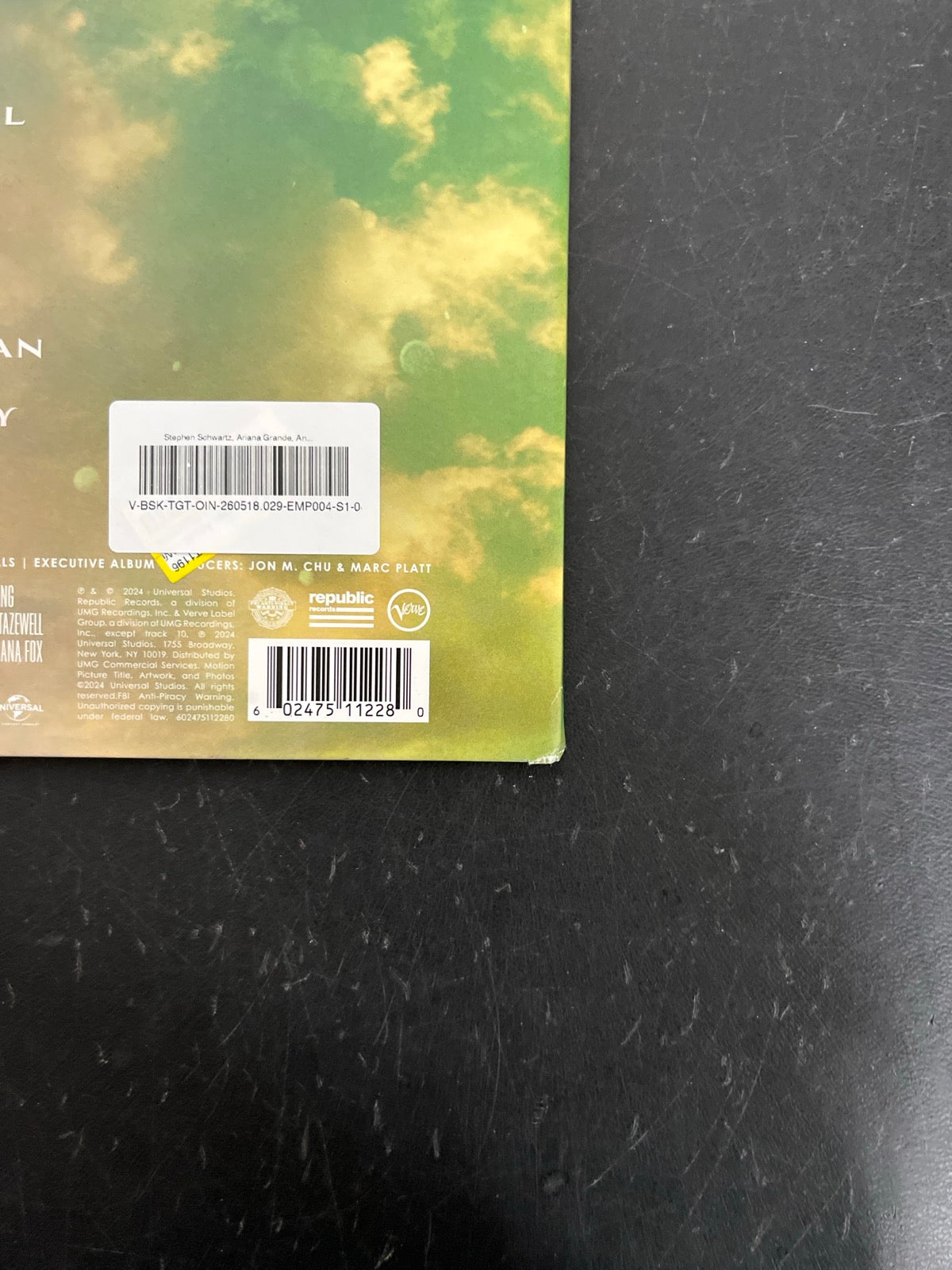 BACK_BR - Wicked OST LE Etched Green and Pink Splatter Vinyl USED NOT TESTED