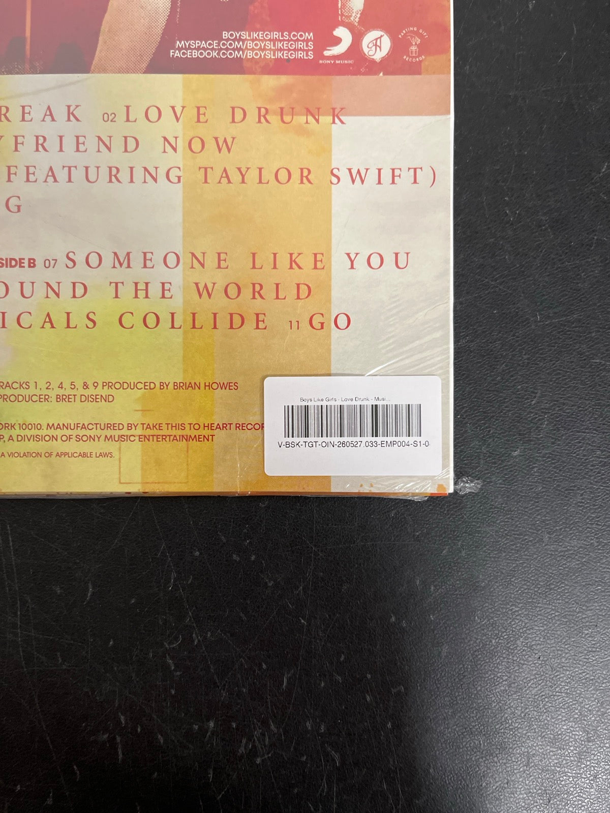 BACK_BR - Boys Like Girls - Love Drunk LE Vinyl USED NOT TESTED