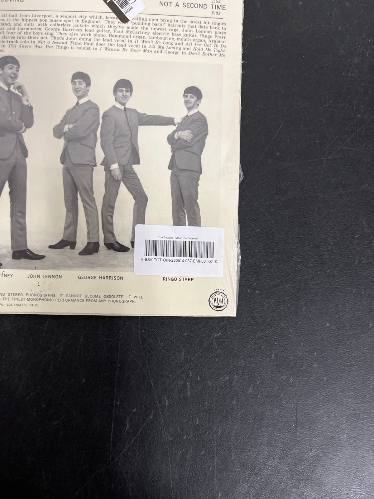 BACK_BR - The Beatles - Meet The Beatles! 180gm Blue Vinyl USED NOT TESTED