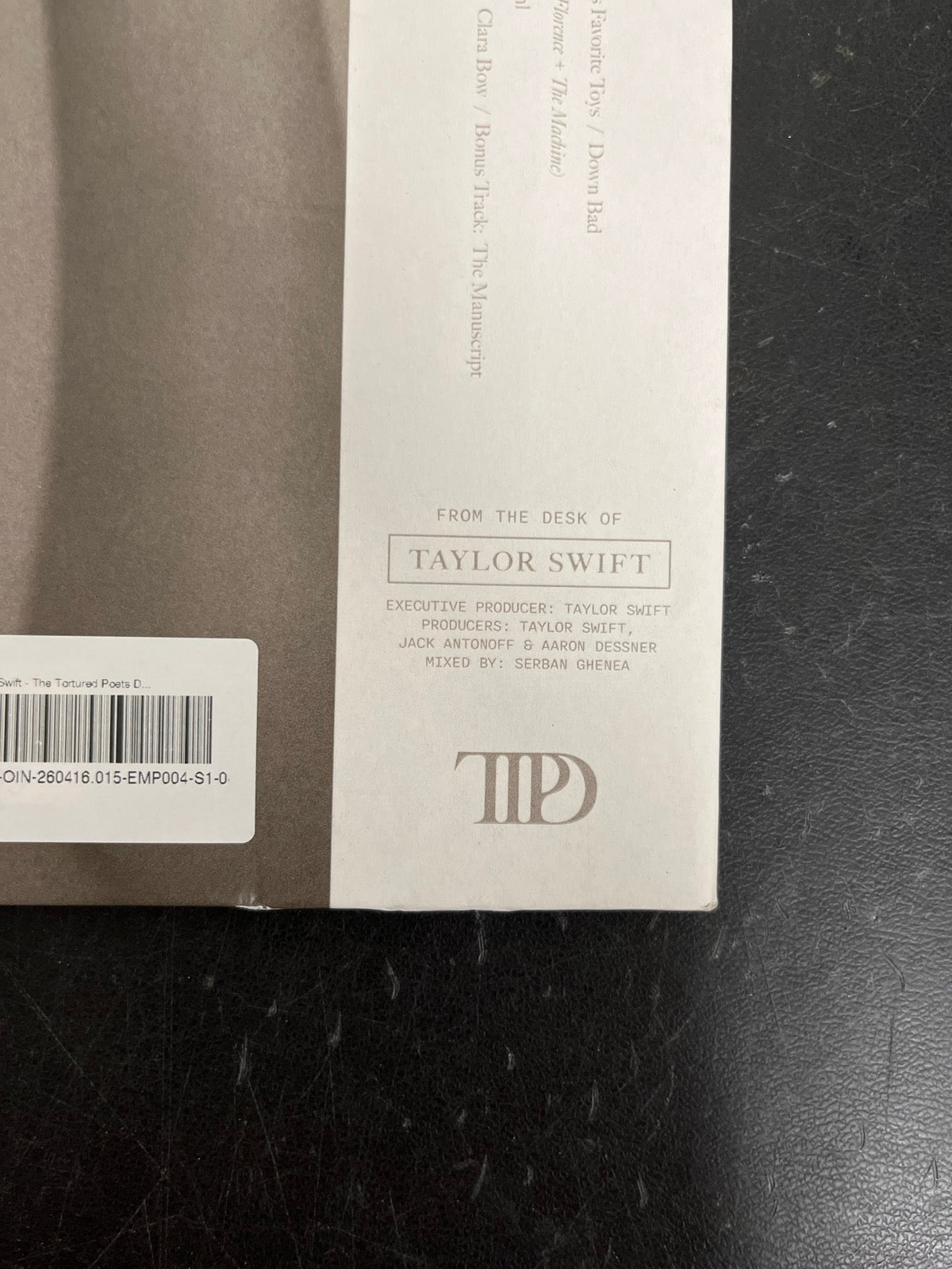 BACK_BR - Taylor Swift - The Tortured ... LE Clear Vinyl SEALED NOT TESTED