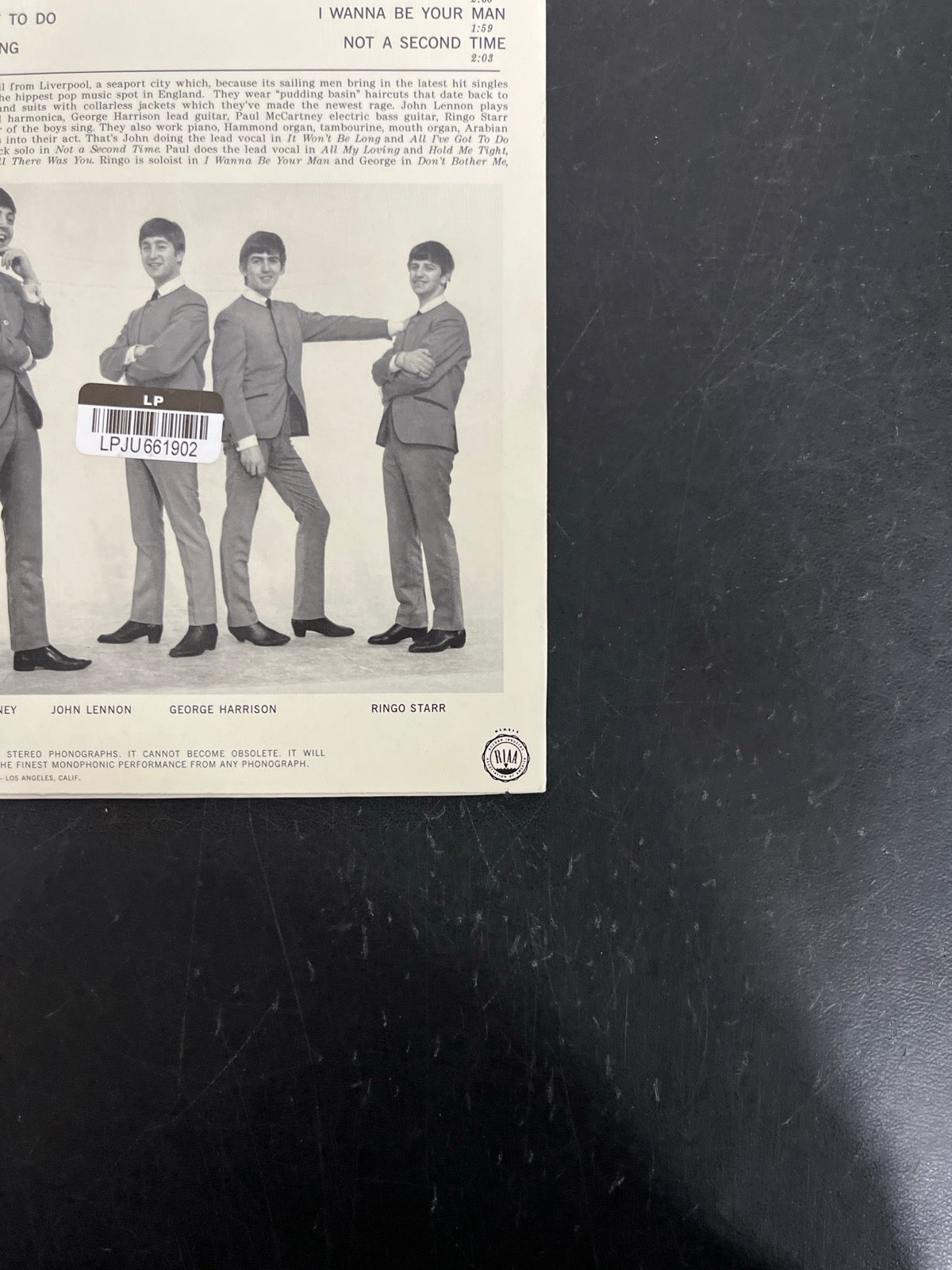 BACK_BR - The Beatles - Meet The Beatles! 180gm Blue Vinyl USED NOT TESTED