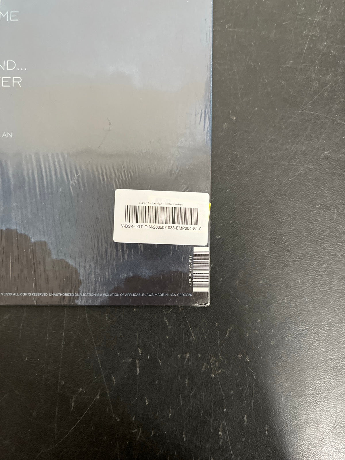 BACK_BR - Sarah McLachlan - Better Broken LE Electric Smoke Vinyl USED NOT TESTED