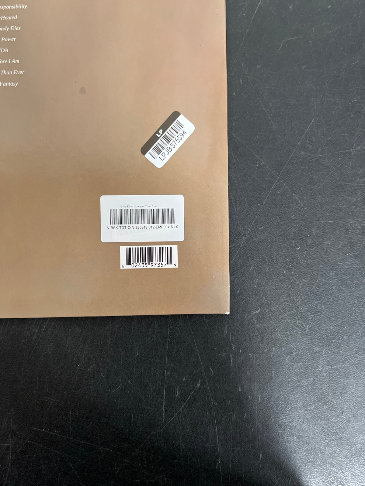 BACK_BR - Billie Eilish - Happier Than Ever LE Light Blue Etched Vinyl USED NOT TESTED