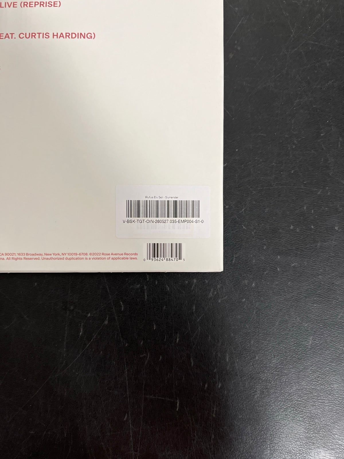 BACK_BR - RÜFÜS DU SOL - Surrender LE Red Vinyl USED NOT TESTED