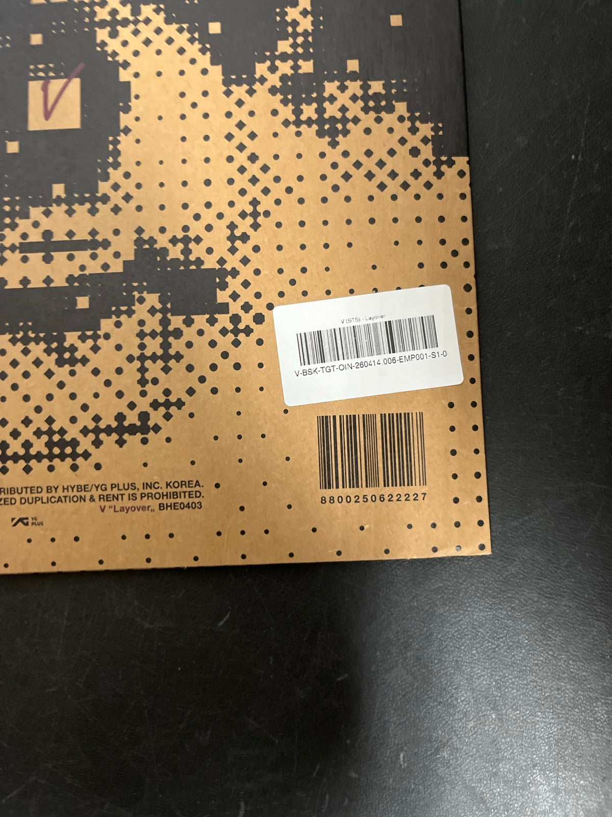 BACK_BR - V (BTS) - Layover LE Gray Vinyl USED NOT TESTED