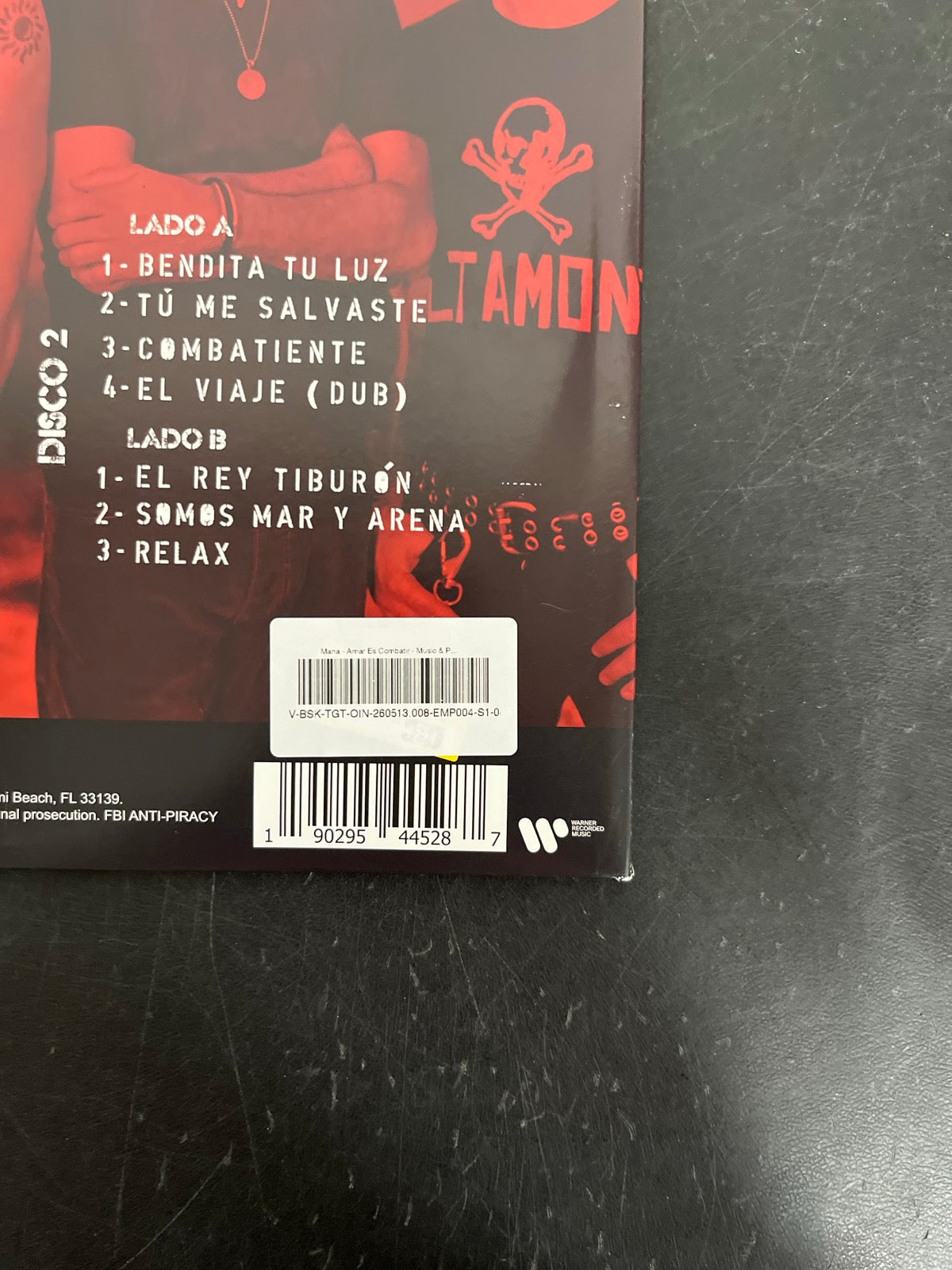 BACK_BR - Maná - Amar Es Combatir LE Purple / Black Vinyl USED NOT TESTED