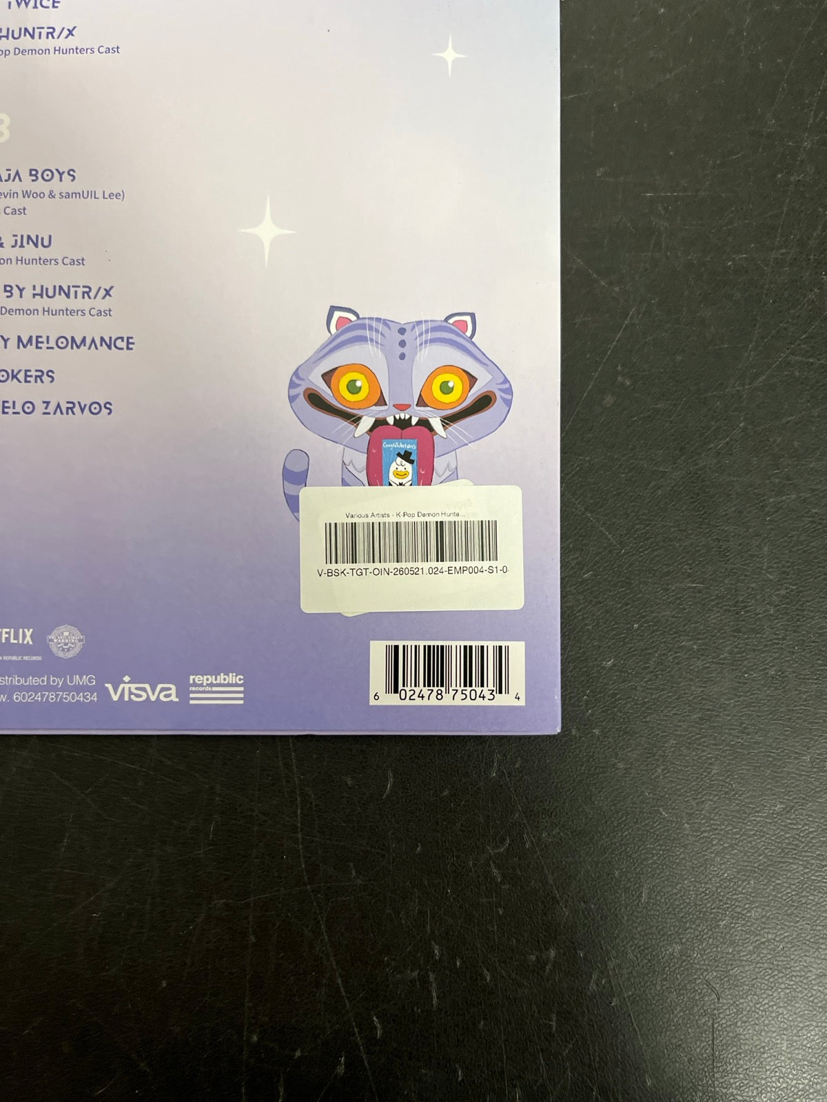 BACK_BR - K-Pop Demon Hunters OST... Target Exclusive Violet Vinyl USED NOT TESTED