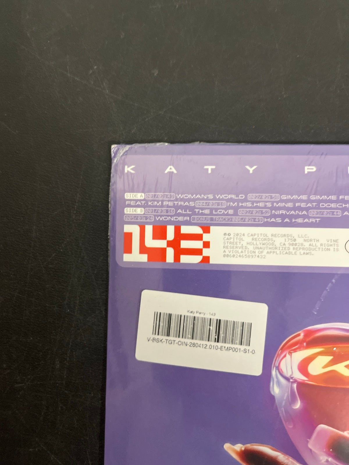 BACK_TL - Katy Perry - 143 LE Translucent Red Etched Vinyl USED NOT TESTED