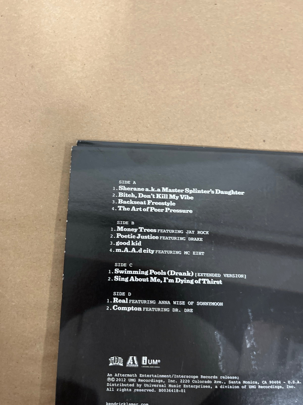 BACK_TL - Kendrick Lamar - good kid, m.A.A.d city LE Red Vinyl USED NOT TESTED