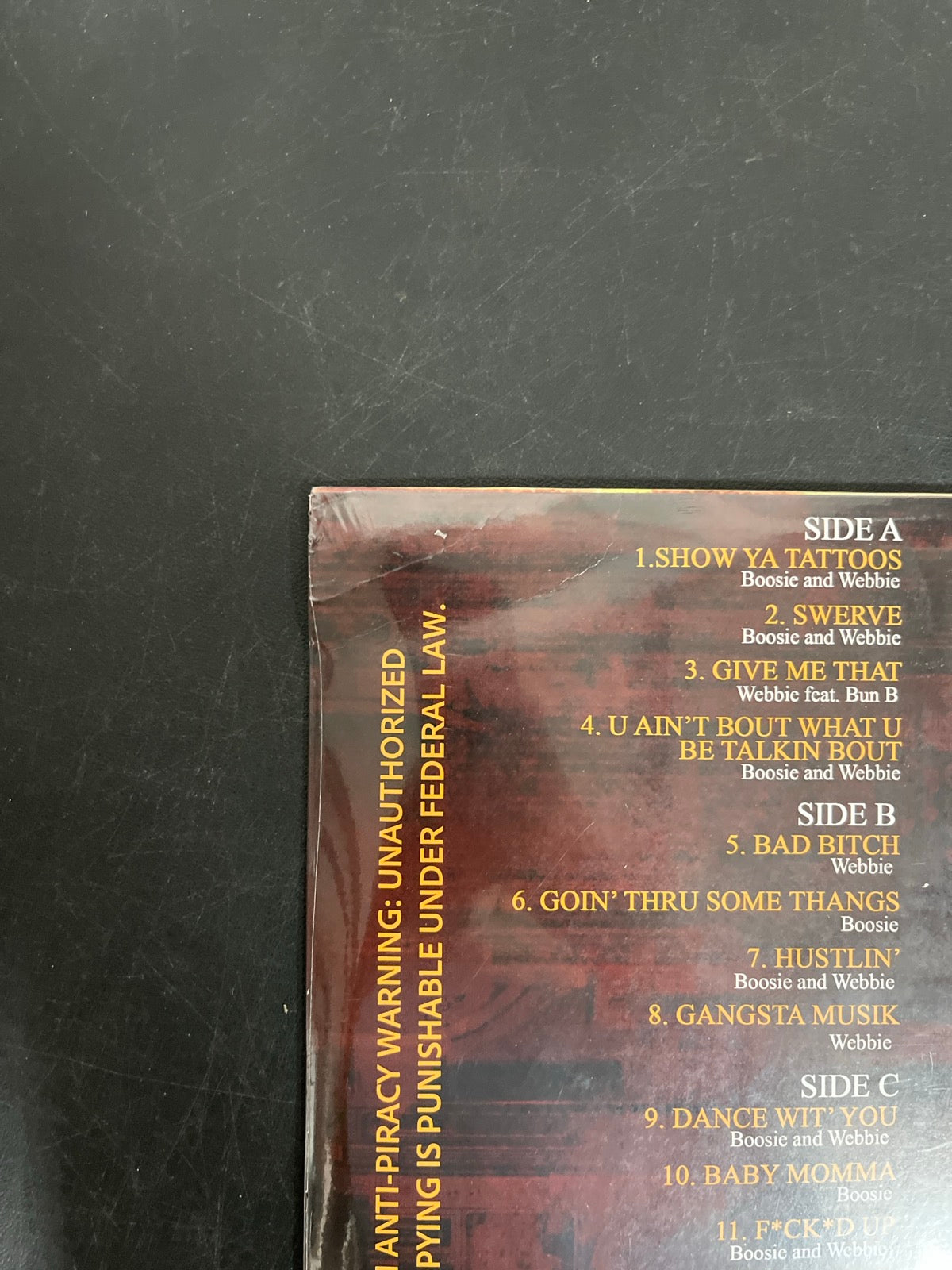 BACK_TL - Lil' Boosie & Webbie - Gangsta Musik LE Vinyl USED NOT TESTED