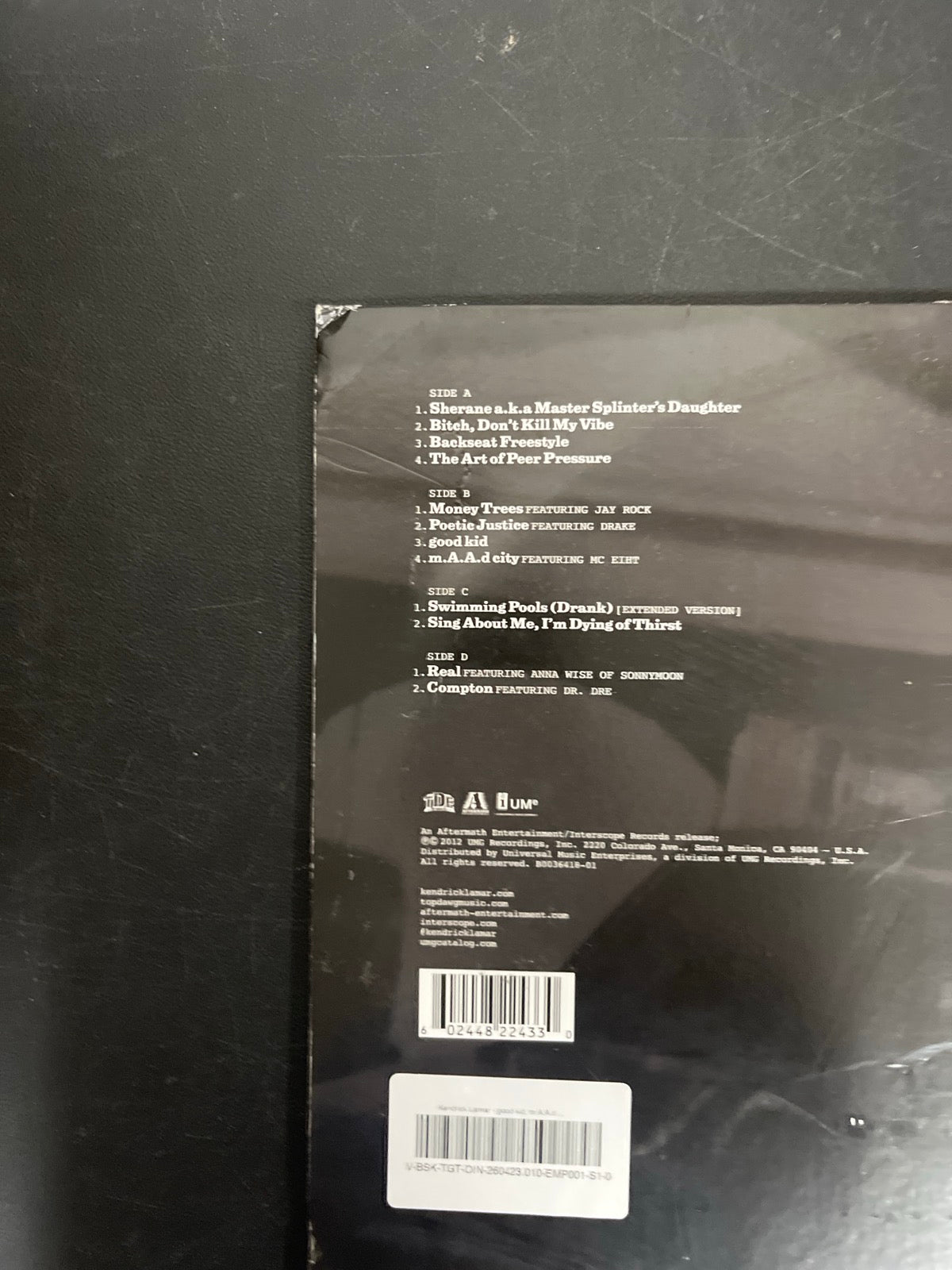 BACK_TL - Kendrick Lamar - good kid, m.A.A.d city LE Red Vinyl USED NOT TESTED