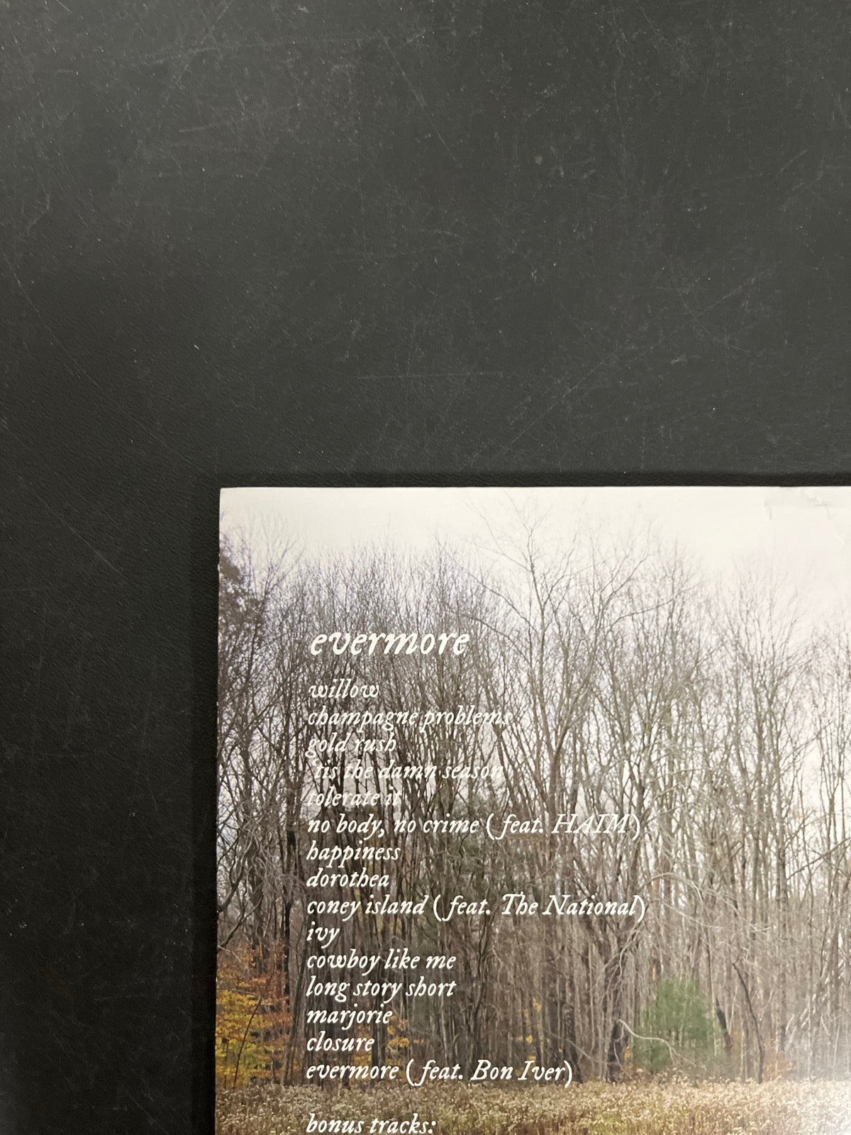 BACK_TL - Taylor Swift - Evermore LE Translucent Red Etched Vinyl USED NOT TESTED