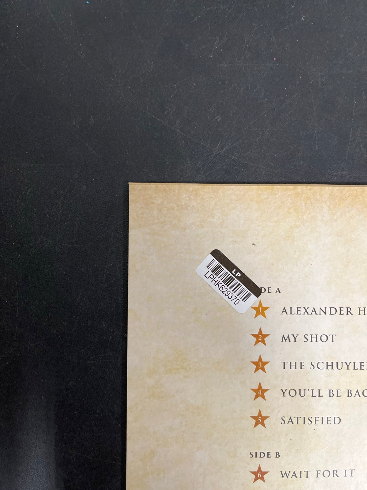 BACK_TL - Lin-Manuel Miranda - Hamilton: 10 Shots LE Red Smoke Vinyl USED NOT TESTED