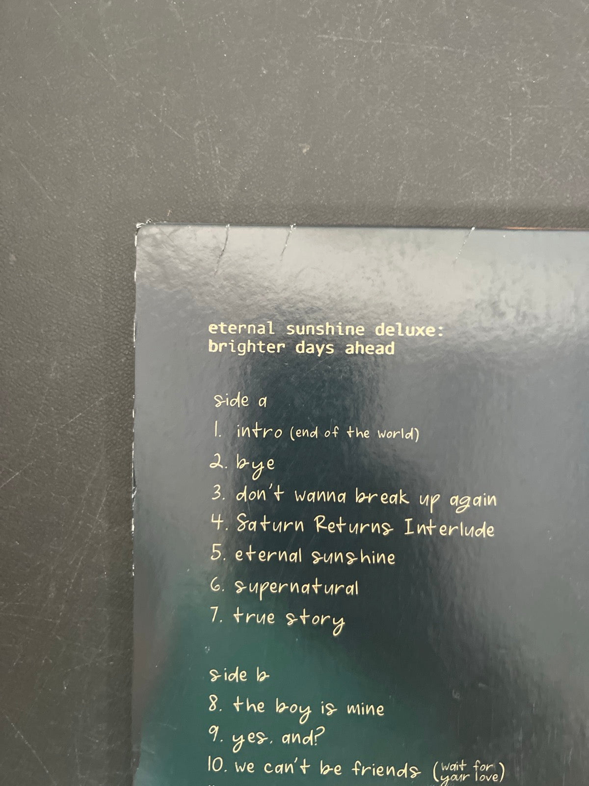 BACK_TL - Ariana Grande - Eternal Sunshine ... Clear Vinyl USED NOT TESTED