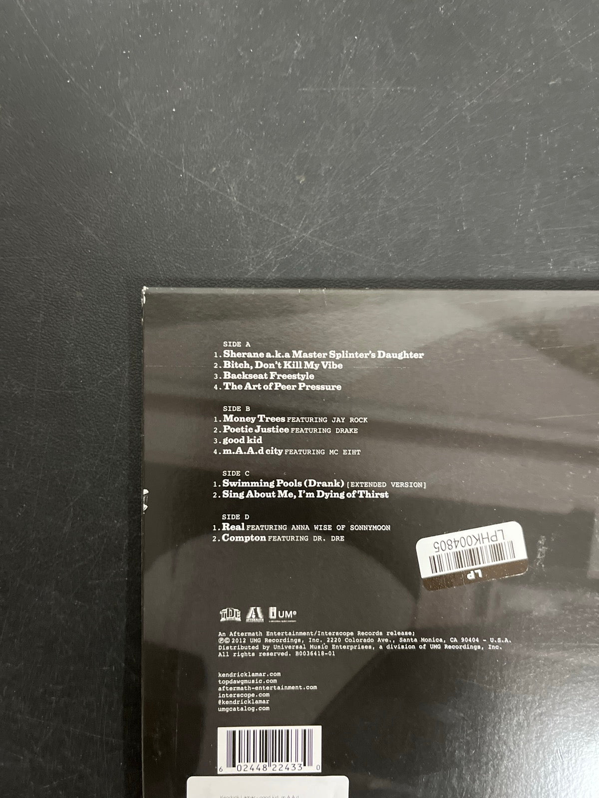 BACK_TL - Kendrick Lamar - good kid, m.A.A.d city LE Red Vinyl USED NOT TESTED
