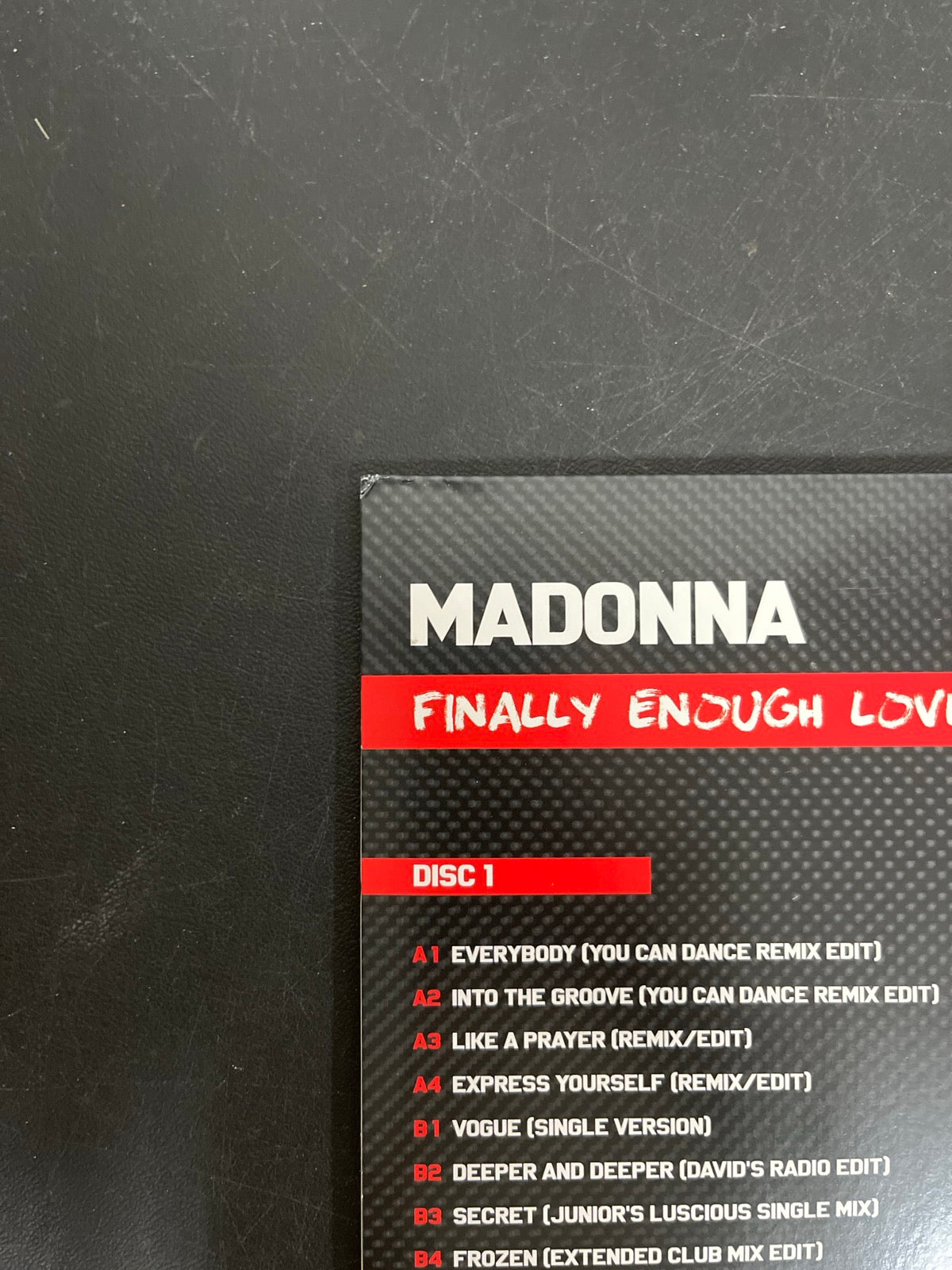 BACK_TL - Madonna - Finally Enough Love Black Vinyl USED NOT TESTED